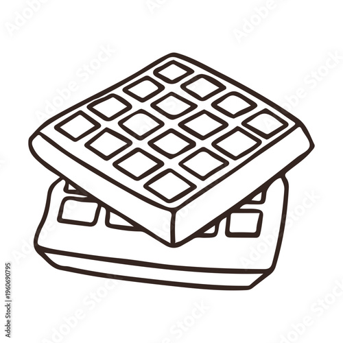 Hand drawn waffle icon illustration