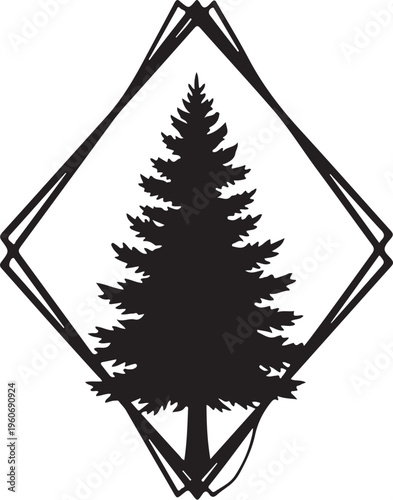 Geometric Pine Tree Emblem