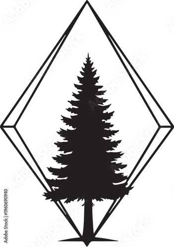 Geometric Pine Tree Emblem