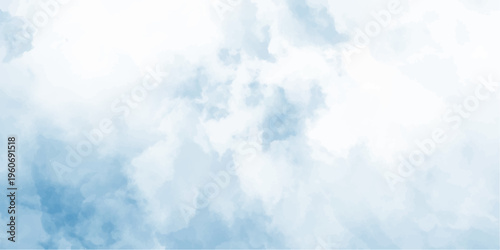 Soft blue watercolor cloud texture background with white space for atmospheric and ethereal design concepts