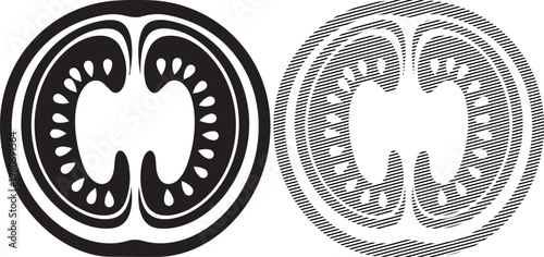 Diagram of cross-sections of a hollow cylindrical object with internal structural variations