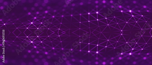 Foto Abstract purple digital network vector illustration representing data connection and technological innovation, perfect for science, business, and futuristic design projects
