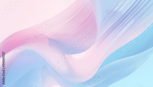 Modern abstract 3D background with smooth flowing liquid shapes, pastel gradient tones, soft curves, minimal luxury aesthetic, clean composition and copy space
