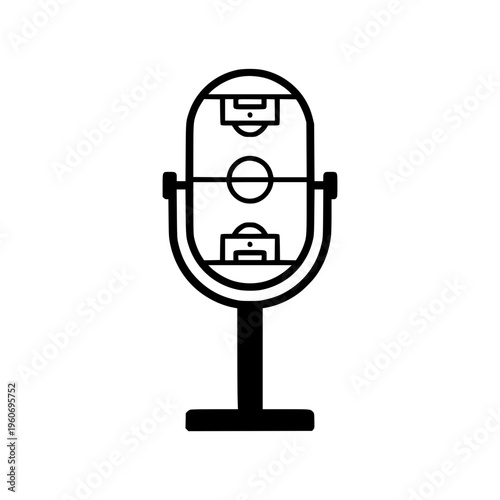 Soccer Podcast Microphone Logo Minimalist Flat Vector