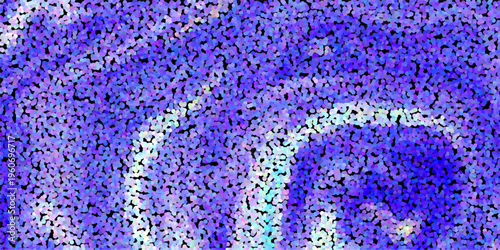 Abstract Dotted Pattern In Purple Blue And White With Organic Swirling Shapes On Black background dots