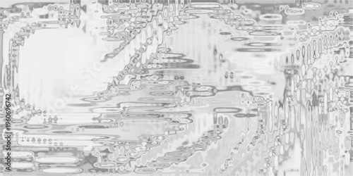 Abstract grayscale wavy lines and shapes on a white background with a distorted digital art effect vector