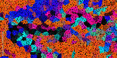 Vibrant Abstract Stippled Pattern Background with Orange Blue Pink and Purple Dots vector illustration