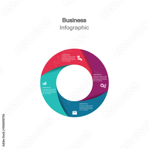 Blurry infographic with pie chart and illegible text