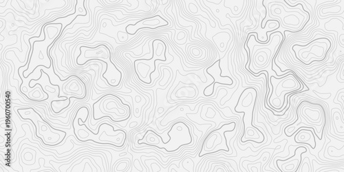 Abstract Mountain Terrain Topographic Map with Continuous Contour Lines and Seamless Elevation Background