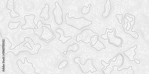 Seamless Topographic Line Art Background Featuring Detailed Contour Elevation and Landscape Terrain Design