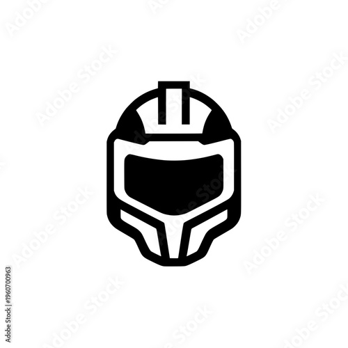 Futuristic robot helmet vector icon