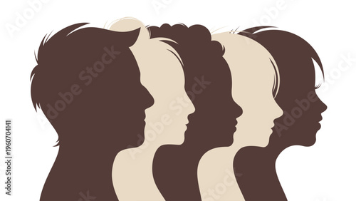 variuos human faces profile