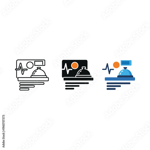 Medical equipment icons representing health monitoring devices