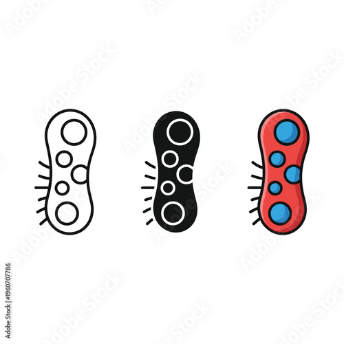 Illustration of a cell undergoing binary fission and division processes