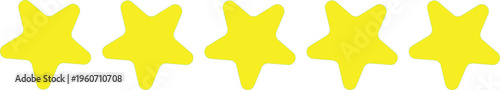 Five star rating icon yellow review feedback quality concept