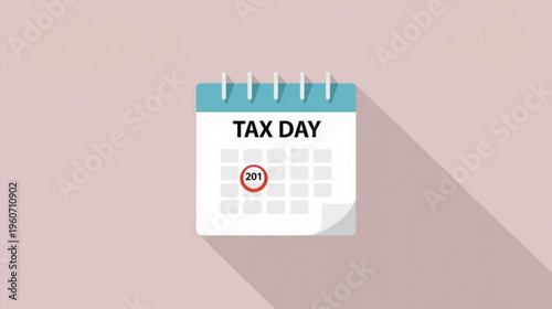 Tax day concept. The USA tax due date marked on the calendar.