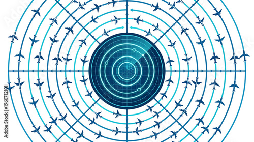 Dynamic Air Traffic Management: Digital Radar System Tracking Multiple Aircraft in Global Airspace Navigation Interface