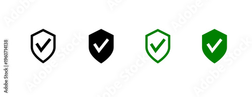 Bild auf Leinwand Security shield verification checkmark icons