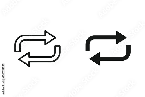 Bild auf Leinwand Refresh Sync Loop and Repeat Arrow Vector Icon Set