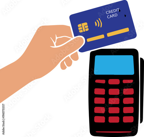 POS Terminal Credit Card Payment Illustration