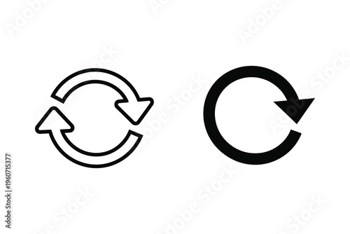 Reload & Refresh Icon: Circular Arrow Repeat Cycle Symbol for Web and UI