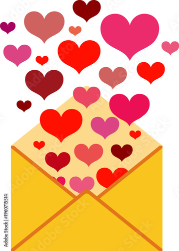 Heartfelt news in an open envelope