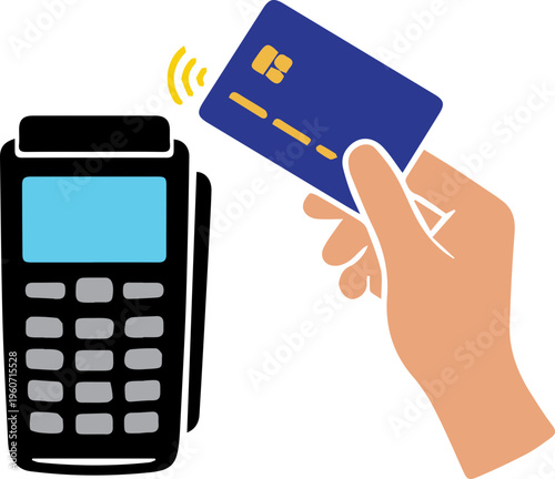 POS Terminal Credit Card Payment Illustration