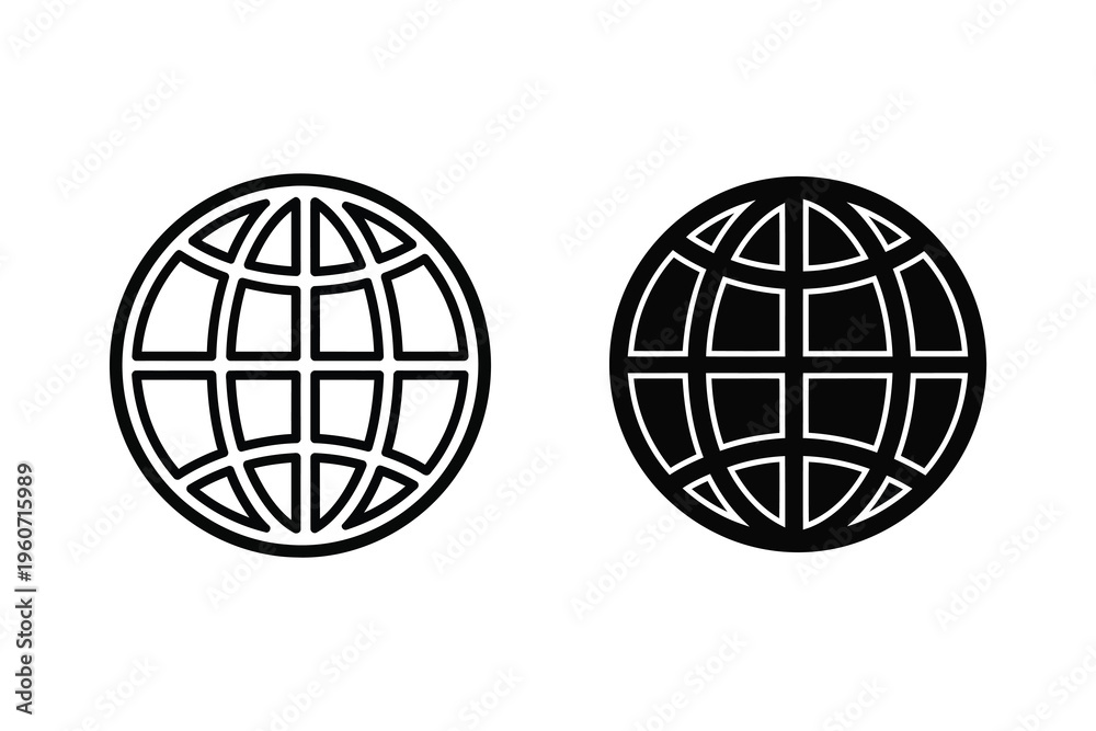 Fototapeta premium Global Internet Web and World Connectivity Icon