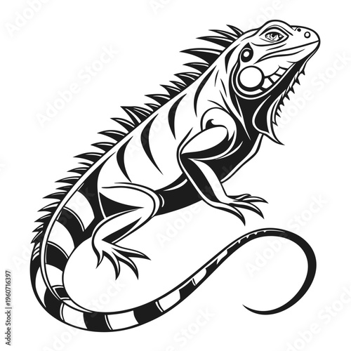 iguana---black-design-on-white-background-