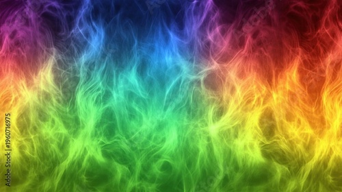 Vibrant, abstract rainbow fire or smoke