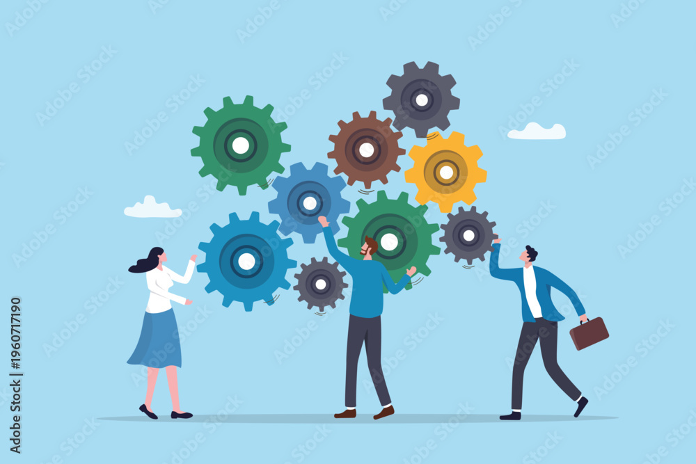 Fotografie Business process development, operation system or team management strategy, work