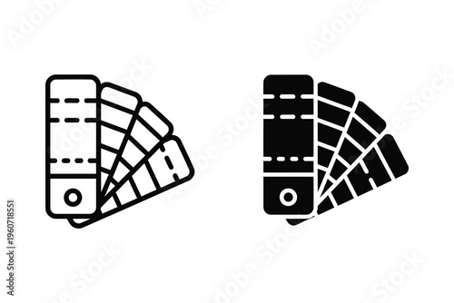 Professional Color Swatch Palette for Graphic Design Line and Glyph Icons