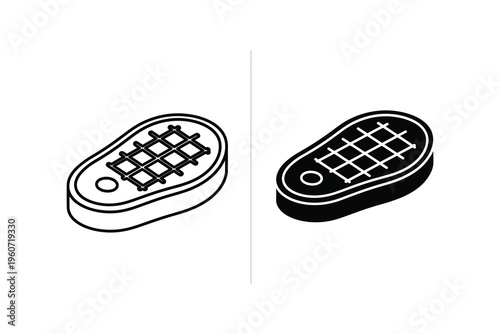 Grilled Steak Meat Icon - Food and Barbecue Outline and Solid Glyph