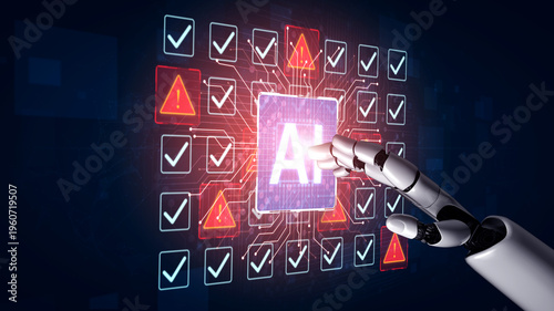 фотографія Futuristic artificial intelligence concept depicting AI hallucination, processing errors, and generating misinformation