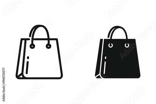 Retail Shopping Bag Icon Set for E-commerce and Store Design