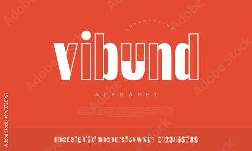 Modern Bold Sans Serif Display Font Vibund Alphabet with Numbers for Creative Poster Logo Design