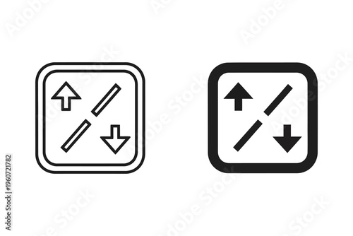 Expand and Contract Arrows Icon for Scaling or Full Screen - Outline & Solid Styles