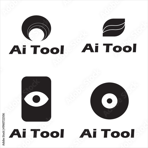 ILLUSTRATION OF DIFFERENT WAYS TO Ai TOOL DESIGN ON WHITE