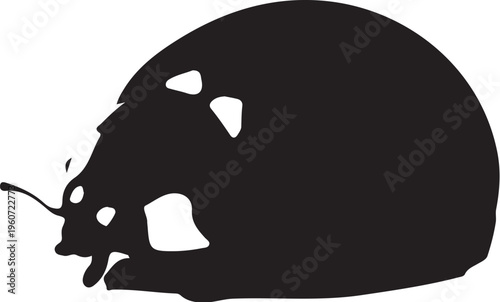 Black skull, vector skull icon, death symbol, monochrome illustration