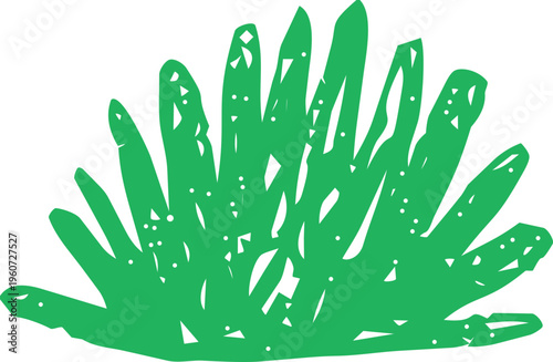 Crayon grass, childlike illustration, green scribble chalk texture. Nature lawn, field, spring, summer.