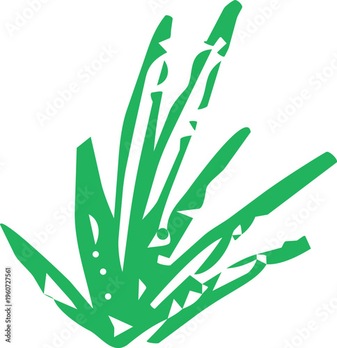 Crayon grass, childlike illustration, green scribble chalk texture. Nature lawn, field, spring, summer.