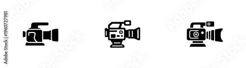 Retro film camera: Classic side profile view of a professional digital video camera, exuding vintage charm