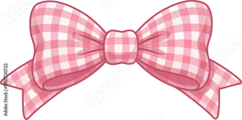 Pink Checkered Bow for Birthday and Nursery Decor Design