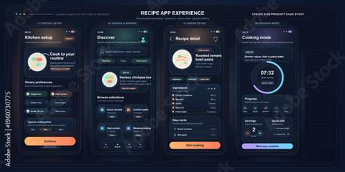 Cook with a recipe app that helps users manage meals and track cooking time for different dishes in spring 2023