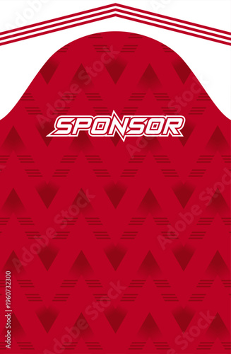 Stylish red and white abstract background featuring triangle pattern for soccer jersey 