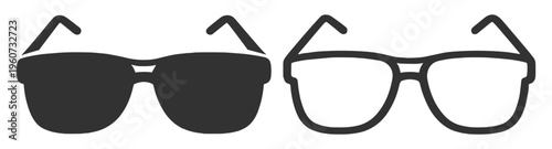 Glasses eyewear sunglasses protection flat icon on transparent background