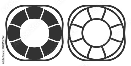 Lifebuoy safety rescue flotation line icon on transparent background