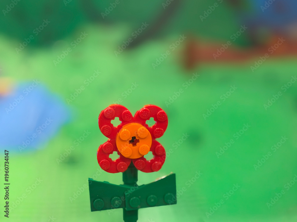 Naklejka premium Toy brick flower