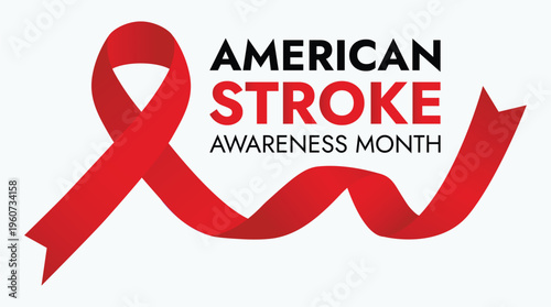 Clean modern vector illustration for American Stroke Month awareness campaign.Ideal for healthcare campaigns, medical posters, social media, and educational materials promoting stroke warning signs an