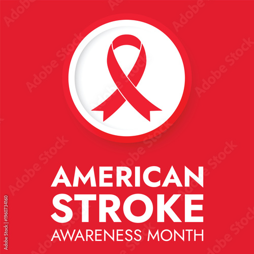 Clean modern vector illustration for American Stroke Month awareness campaign.Ideal for healthcare campaigns, medical posters, social media, and educational materials promoting stroke warning signs an
